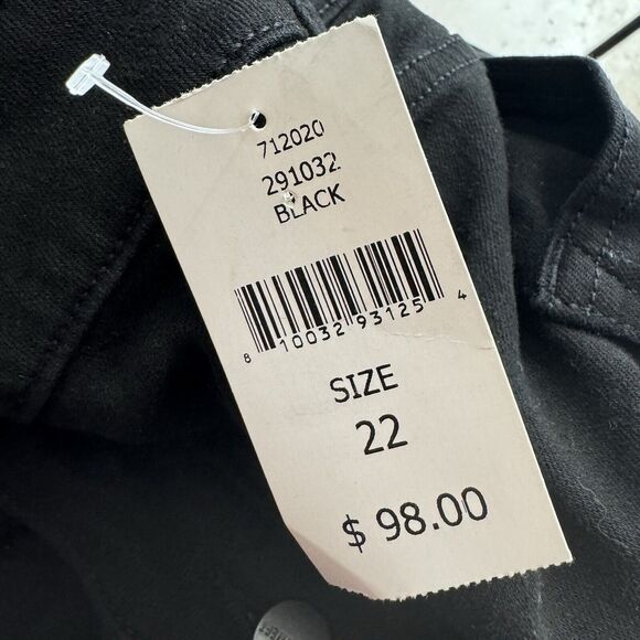 NEW $98 Warp And Weft PHL Philadelphia Slim Boot Cut Black Jeans Women’s Plus 22 - Picture 3 of 13